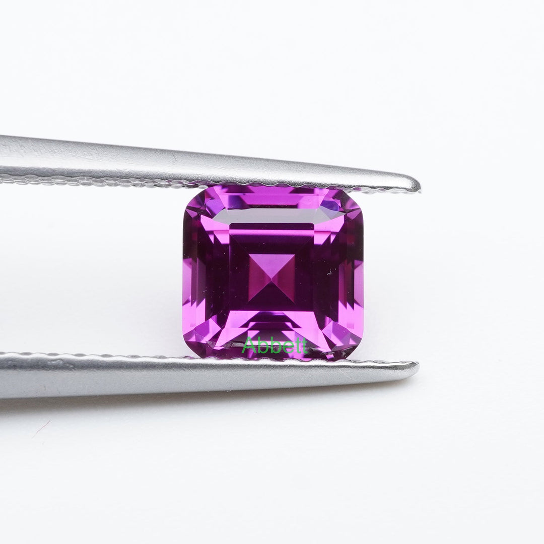 Asscher lab grown kunzite sapphire