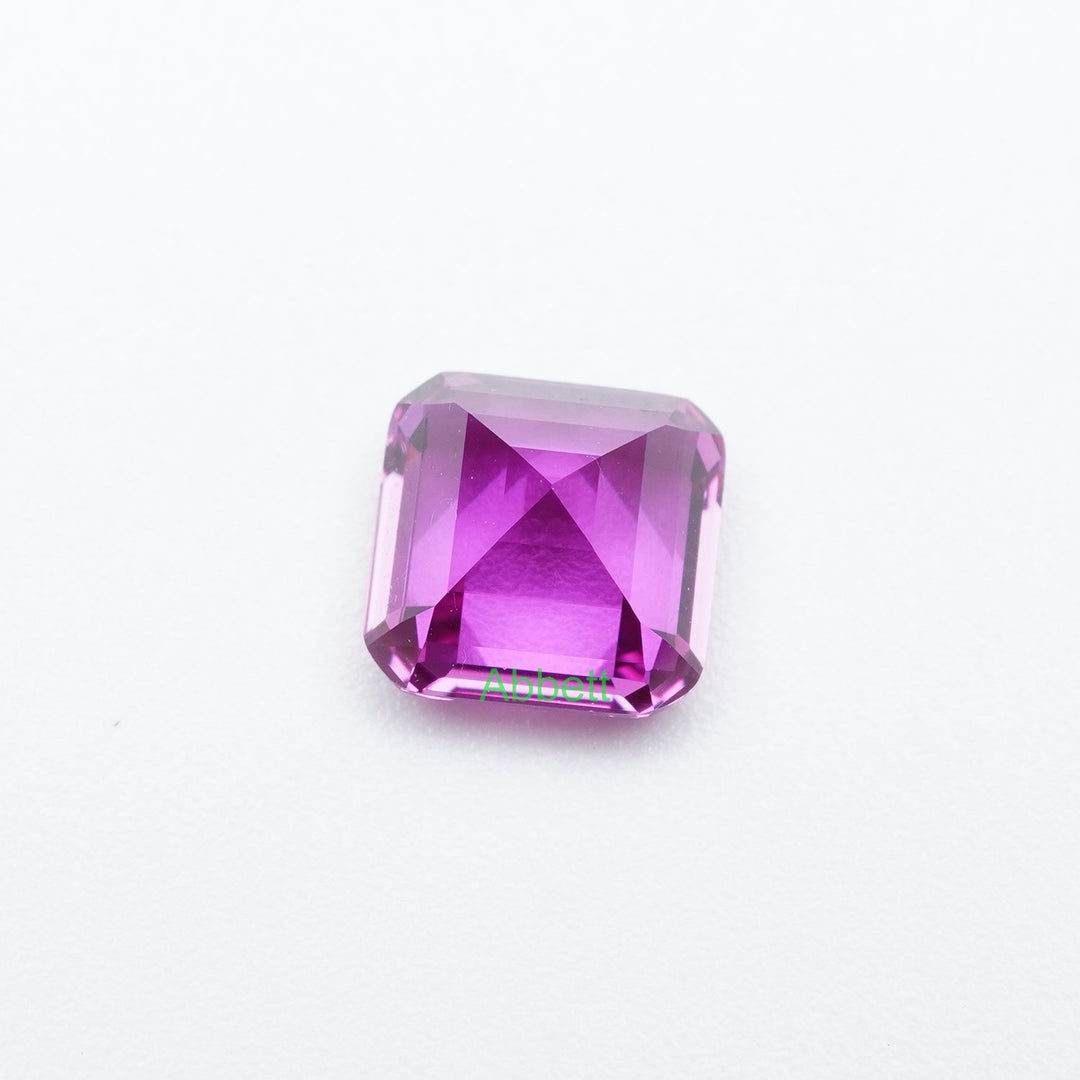 Asscher lab grown kunzite sapphire