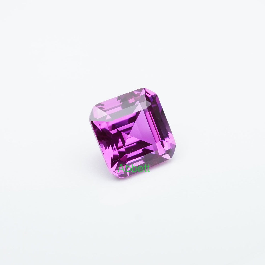 Asscher lab grown kunzite sapphire
