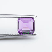 Asscher lab grown purple sapphire