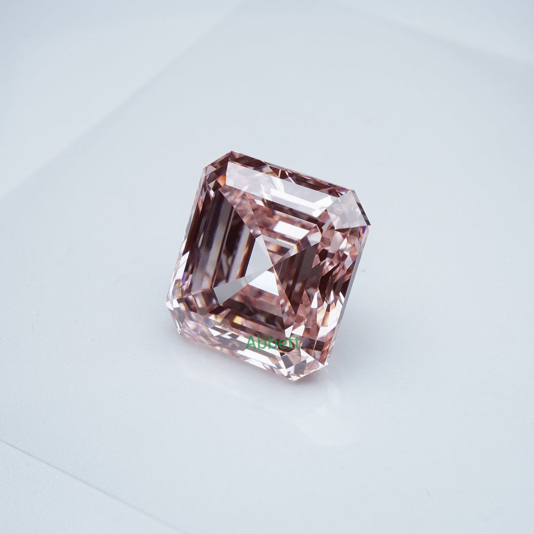 Asscher lab grown pink diamond
