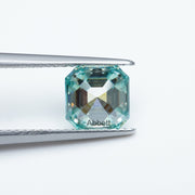 Asscher teal moissanite