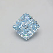 Cushion lab grown blue diamond