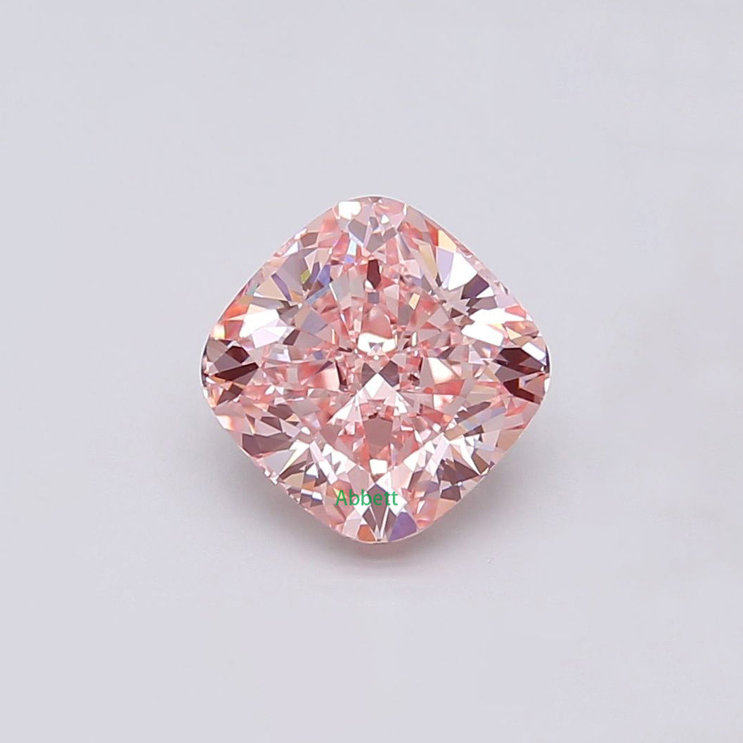 Cushion lab grown pink diamond