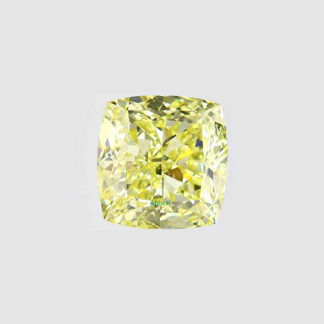 Cushion lab grown yellow diamond