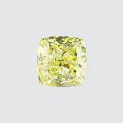 Cushion lab grown yellow diamond
