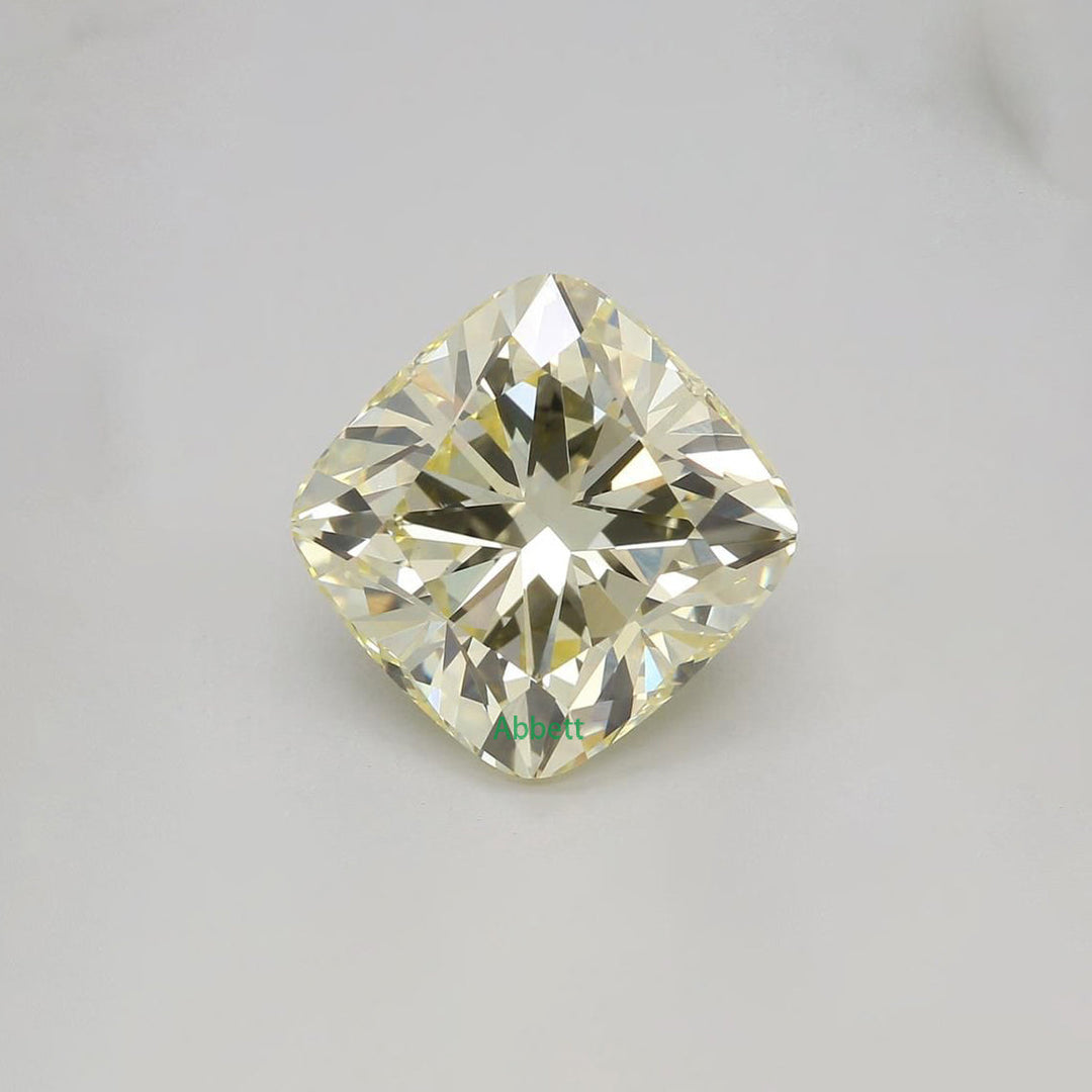 Cushion lab grown yellow diamond