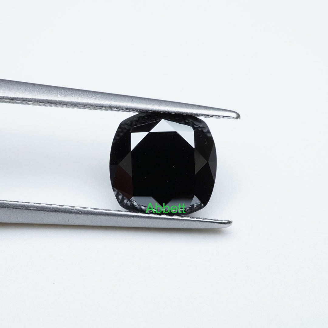 Cushion black moissanite