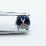 Cushion blue moissanite