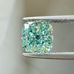 Load image into Gallery viewer, Cushion lab grown green diamond
