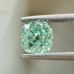 Load image into Gallery viewer, Cushion lab grown green diamond
