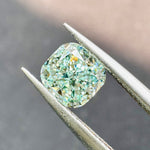Load image into Gallery viewer, Cushion lab grown green diamond
