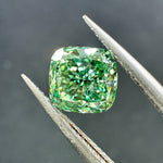Load image into Gallery viewer, Cushion lab grown green diamond
