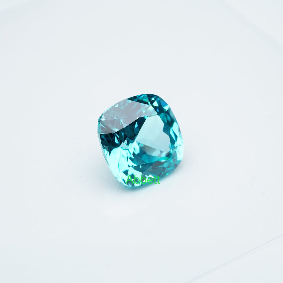 Cushion lab grown Paraiba YAG
