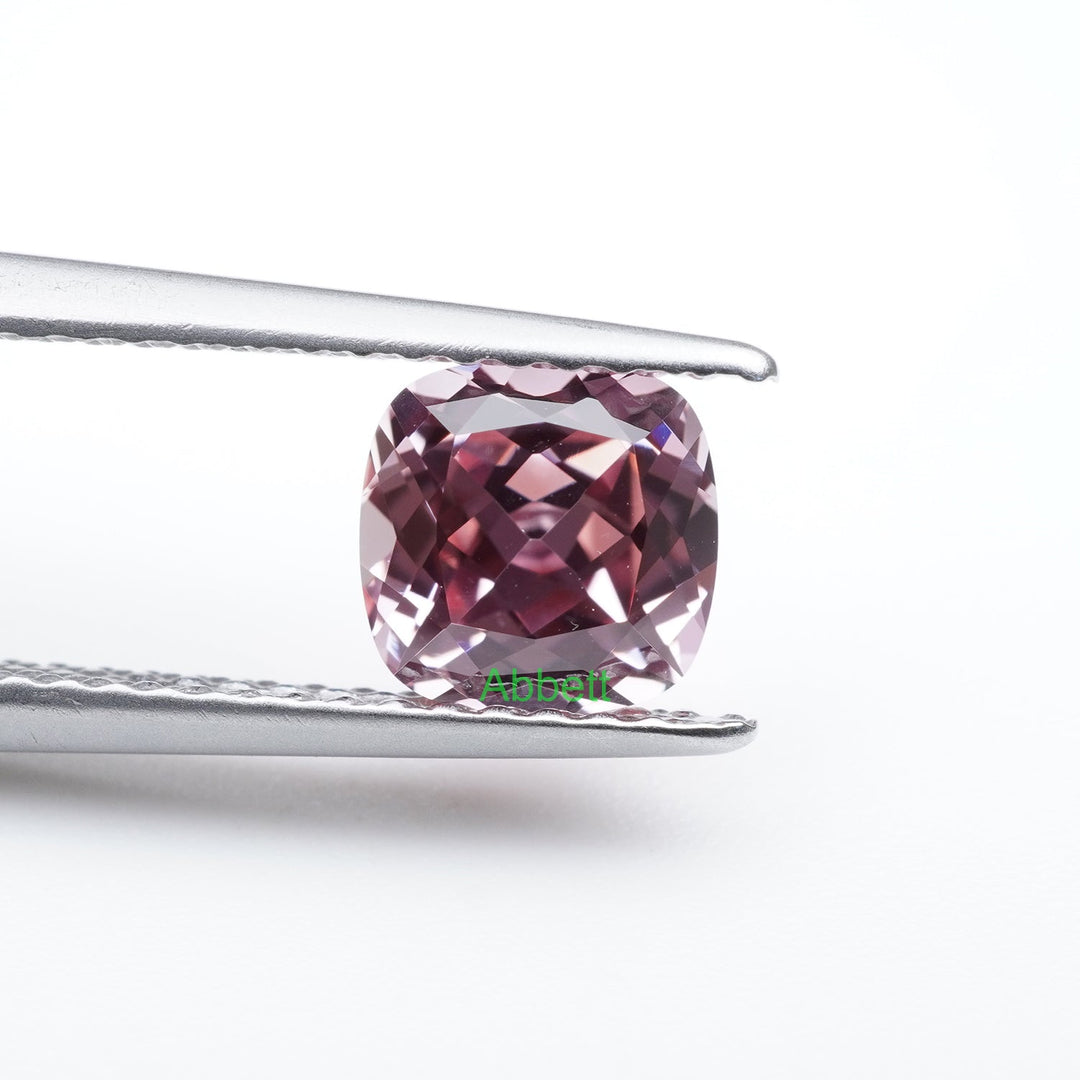 Cushion lab grown champagne sapphire
