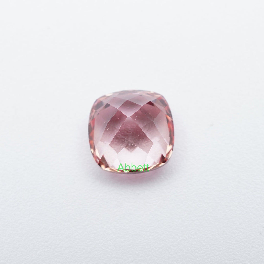 Cushion lab grown champagne sapphire