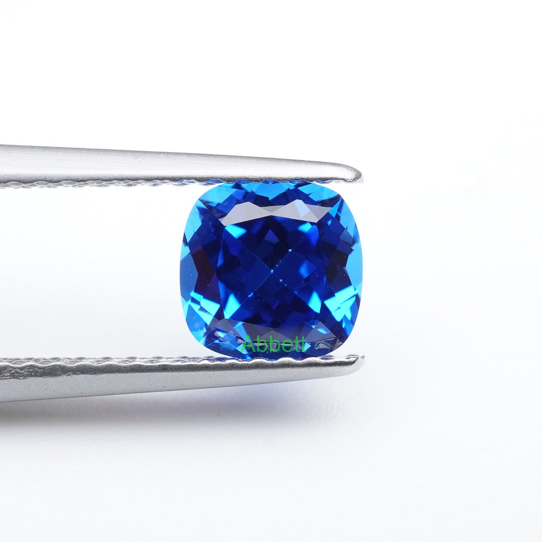 Cushion lab grown cobalt spinel