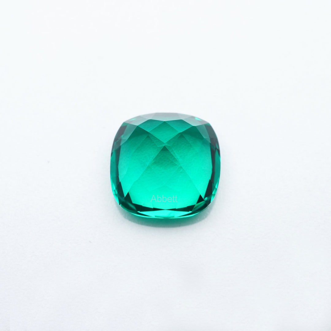 Cushion lab grown emerald