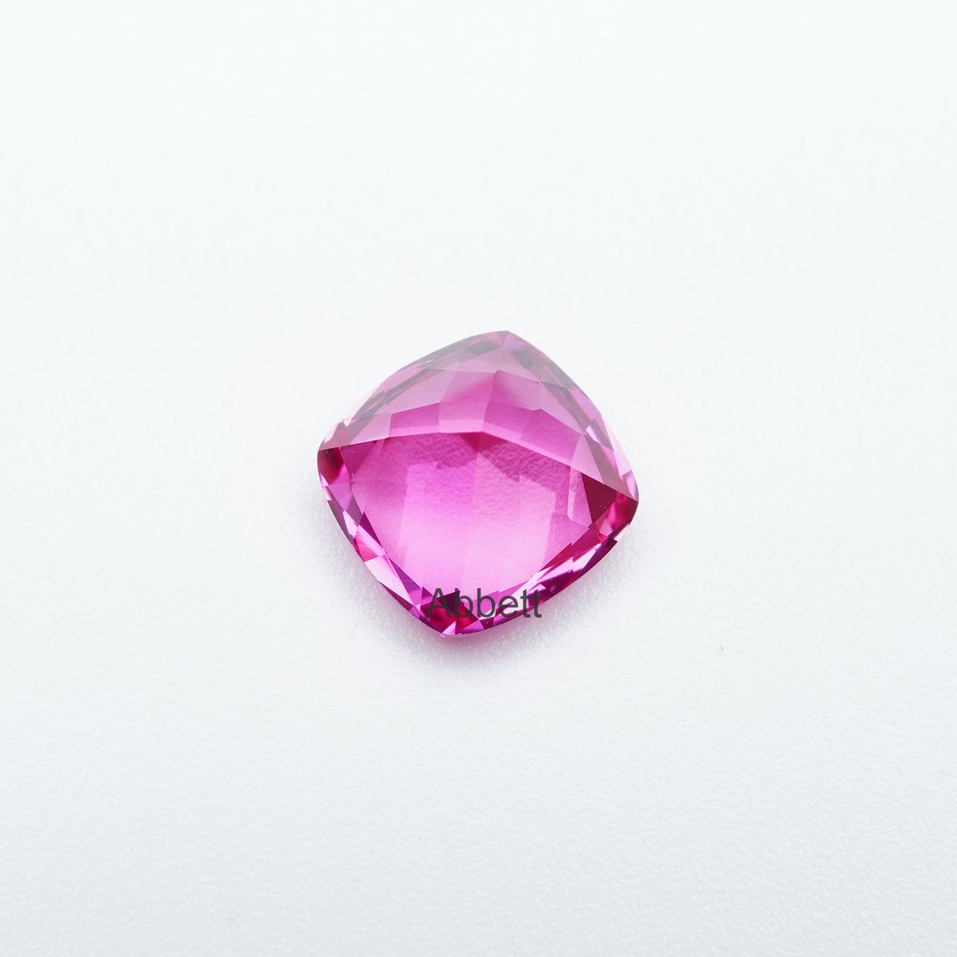 Cushion lab grown hot pink sapphire