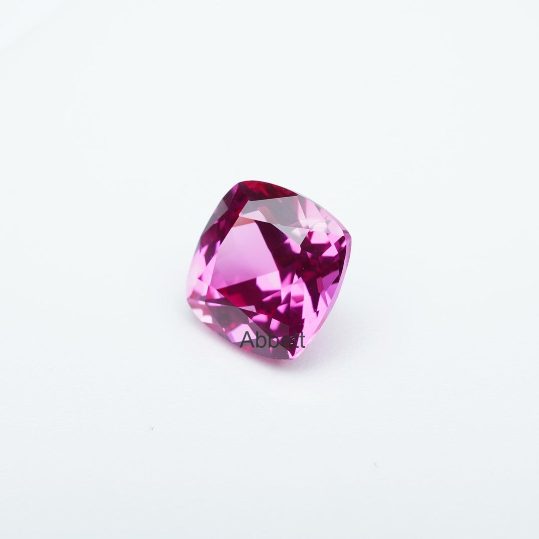 Cushion lab grown hot pink sapphire