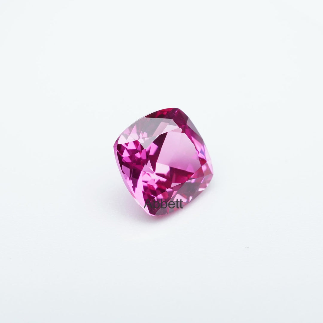 Cushion lab grown hot pink sapphire