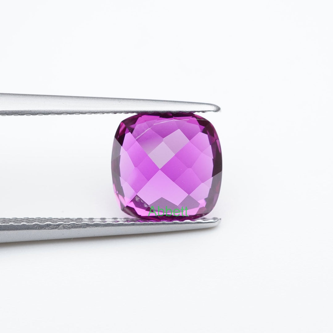 Cushion lab grown kunzite sapphire