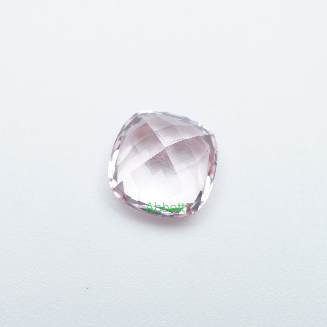 Cushion lab grown light pink sapphire