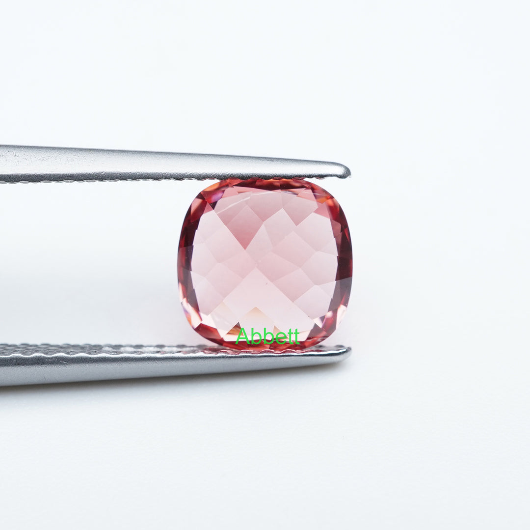 Cushion lab grown padparadscha sapphire