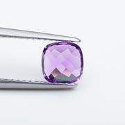 Cushion lab grown purple sapphire