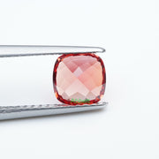 Cushion lab grown sunset coral padparadscha sapphire