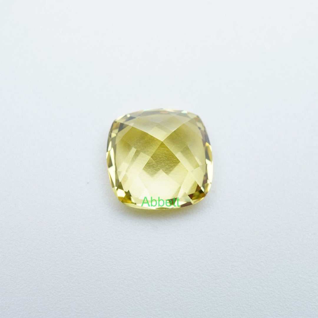 Cushion lab grown yellow sapphire