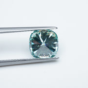 Cushion teal moissanite