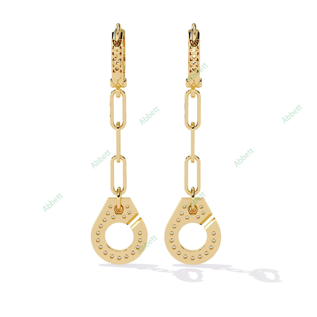 Round Handcuffs Dangle Earring DAHA1369