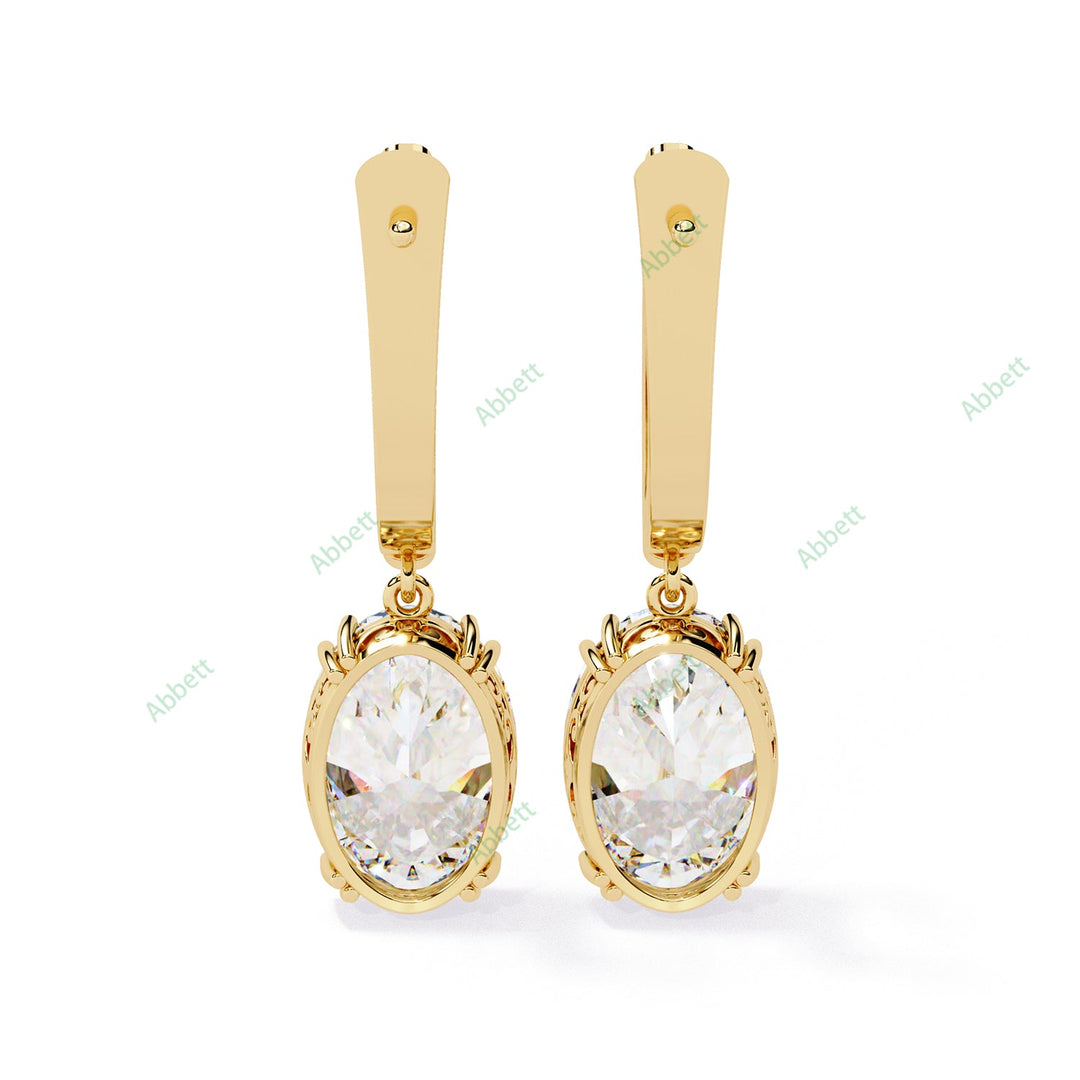 Oval Eight Prong Drop Earring DREI1370