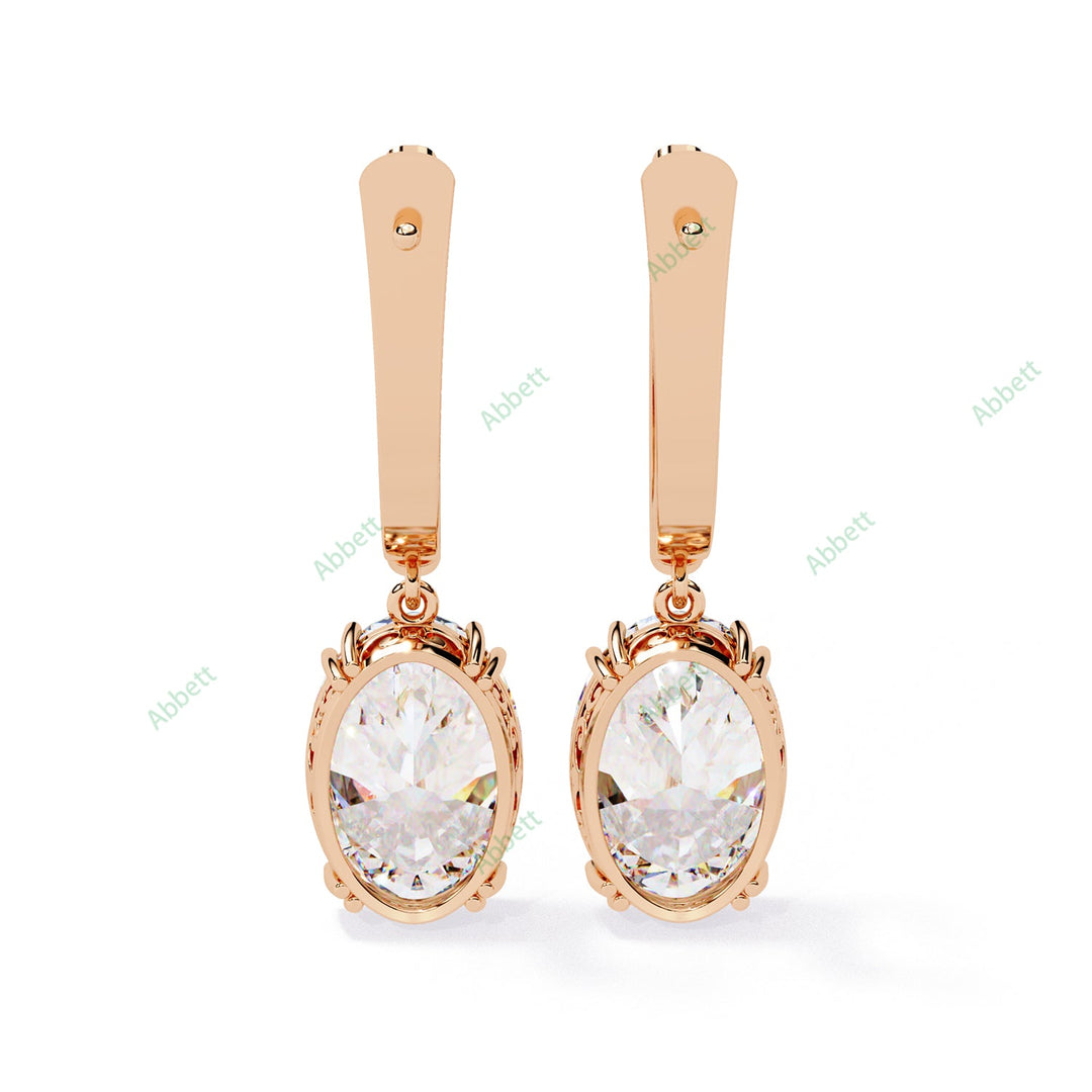 Oval Eight Prong Drop Earring DREI1370