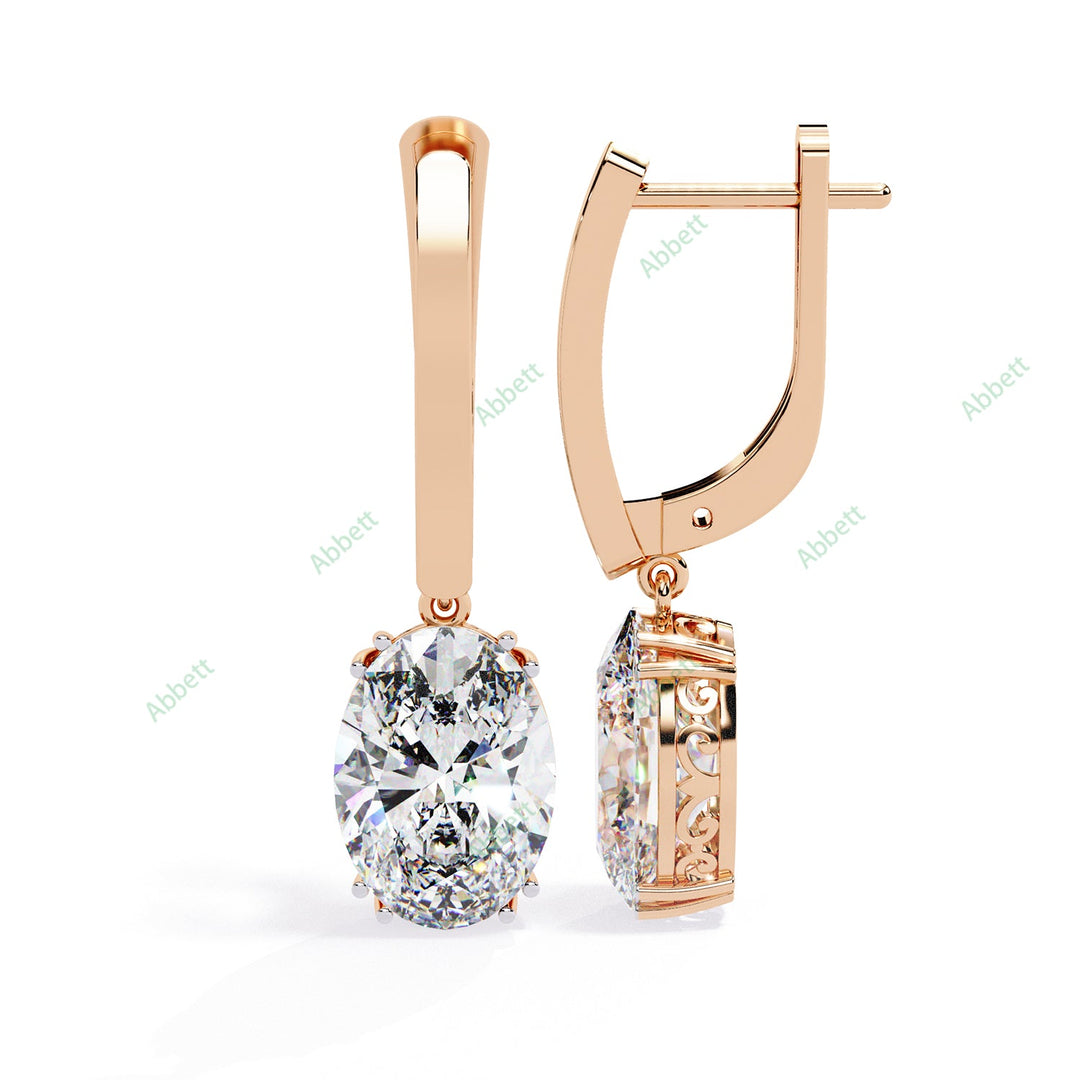 Oval Eight Prong Drop Earring DREI1370