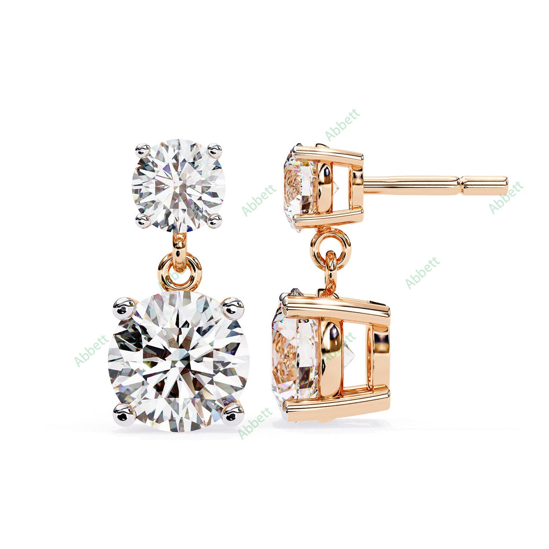 Round Four Prong Drop Earring DRFO1321