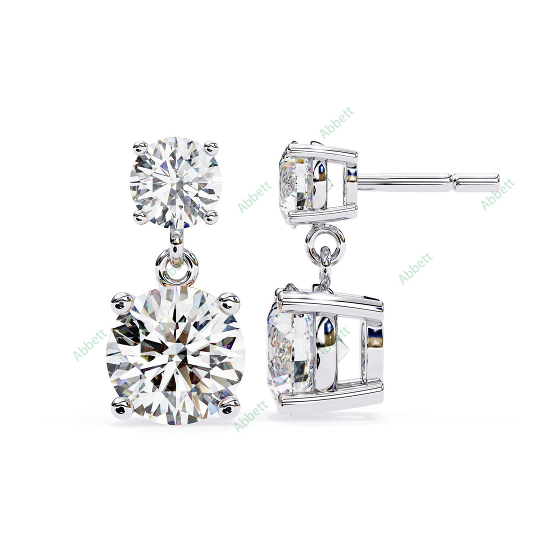 Round Four Prong Drop Earring DRFO1321