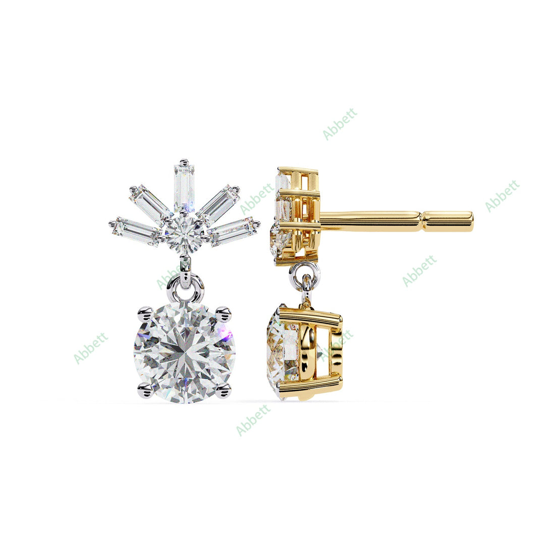 Round Four Prong Drop Earring DRFO1359