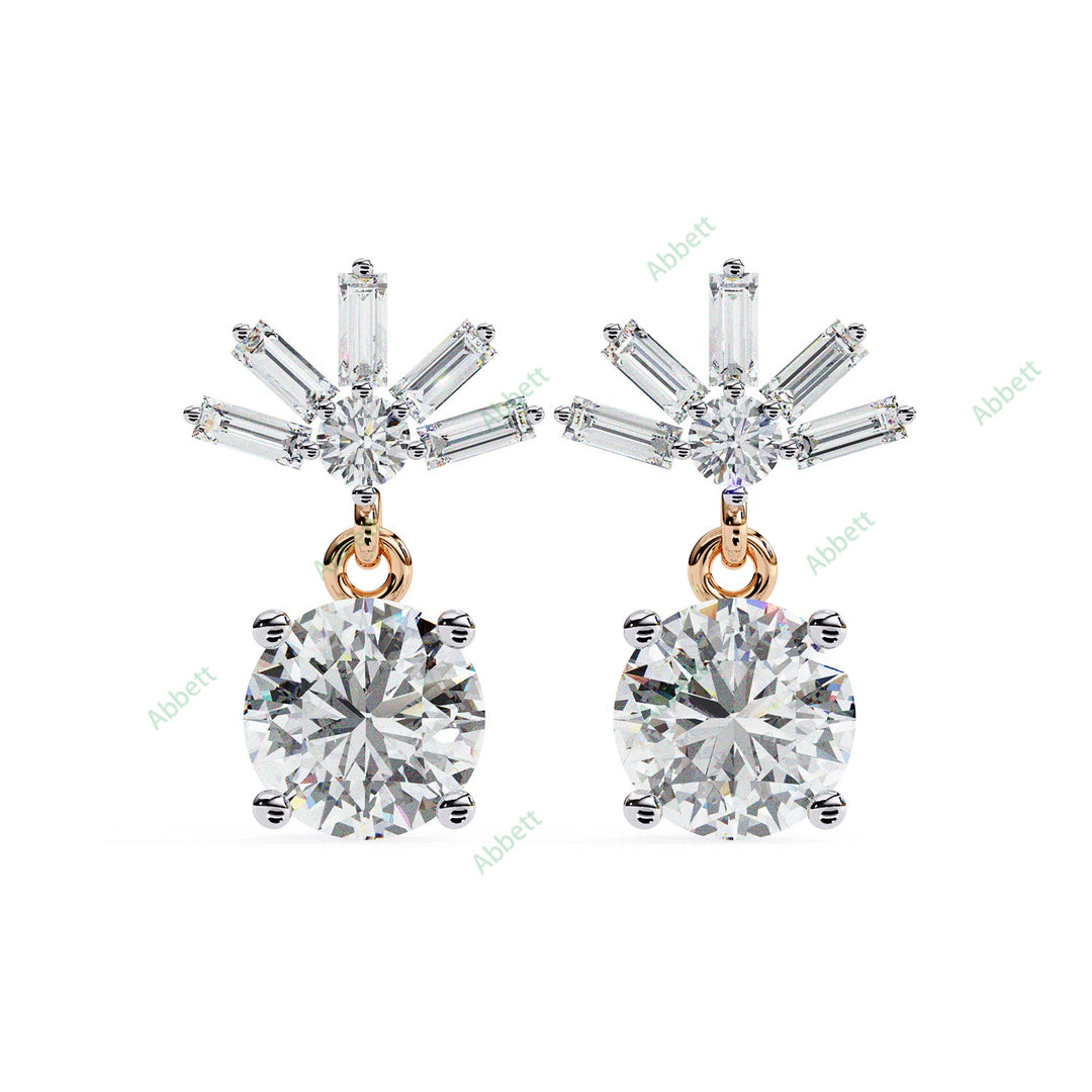 Round Four Prong Drop Earring DRFO1359