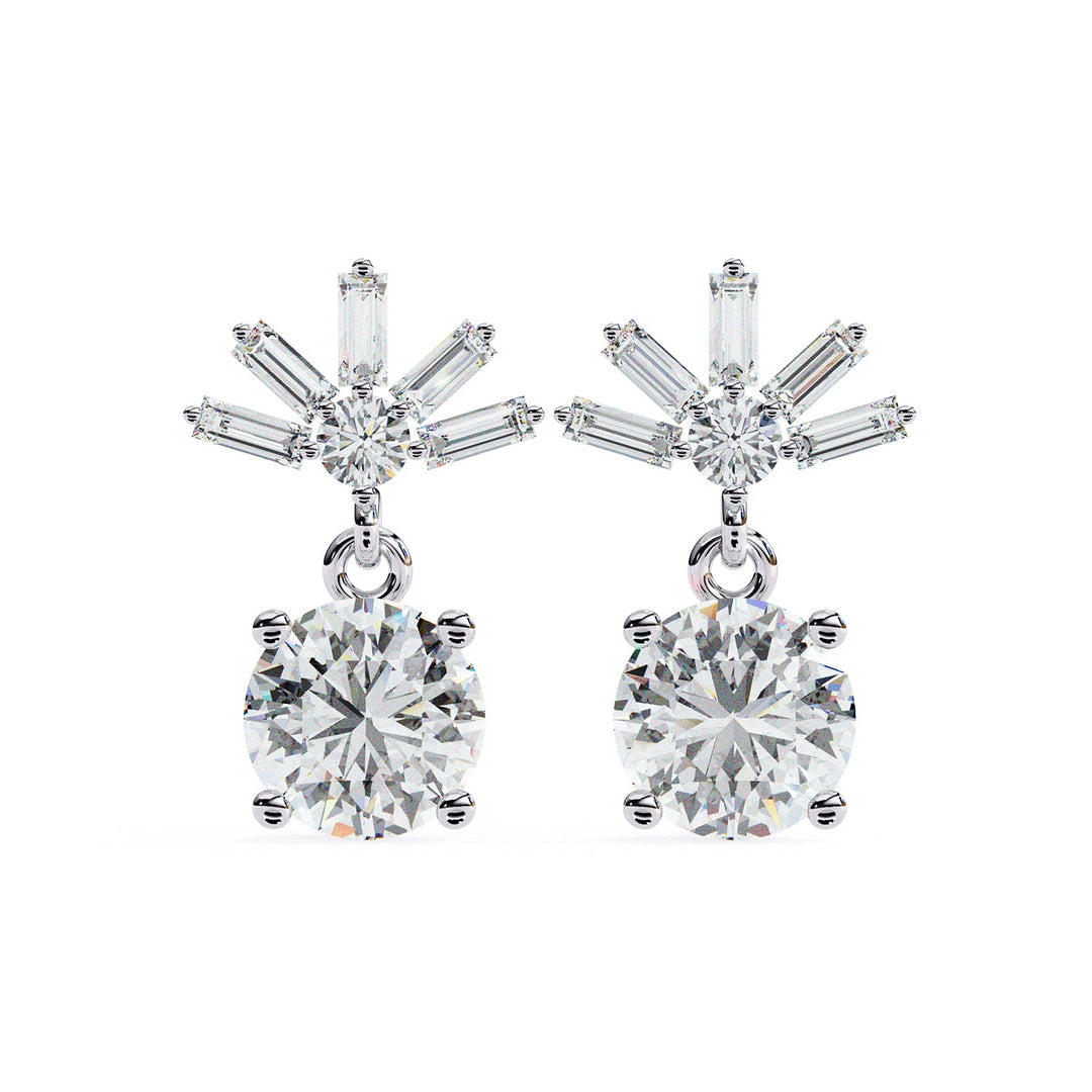 Round Four Prong Drop Earring DRFO1359