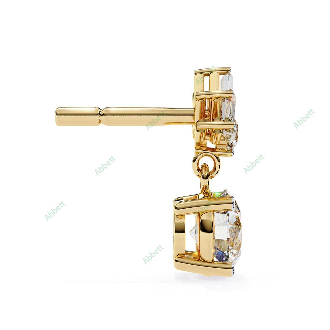 Round Four Prong Drop Earring DRFO1359