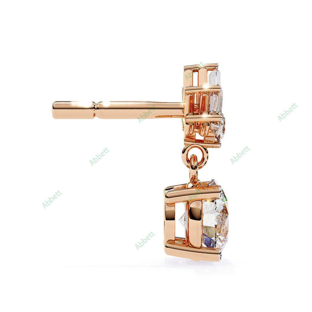 Round Four Prong Drop Earring DRFO1359