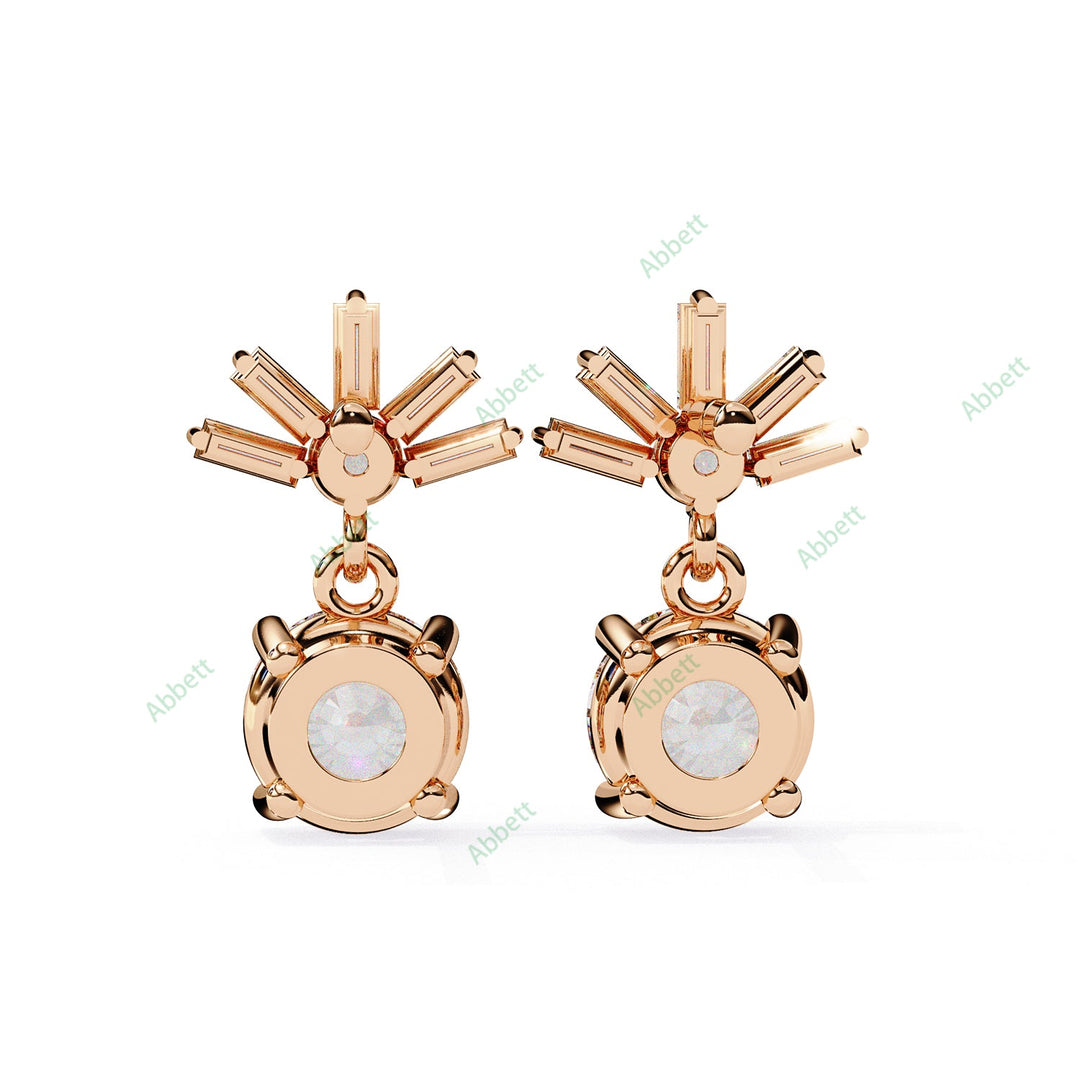 Round Four Prong Drop Earring DRFO1359