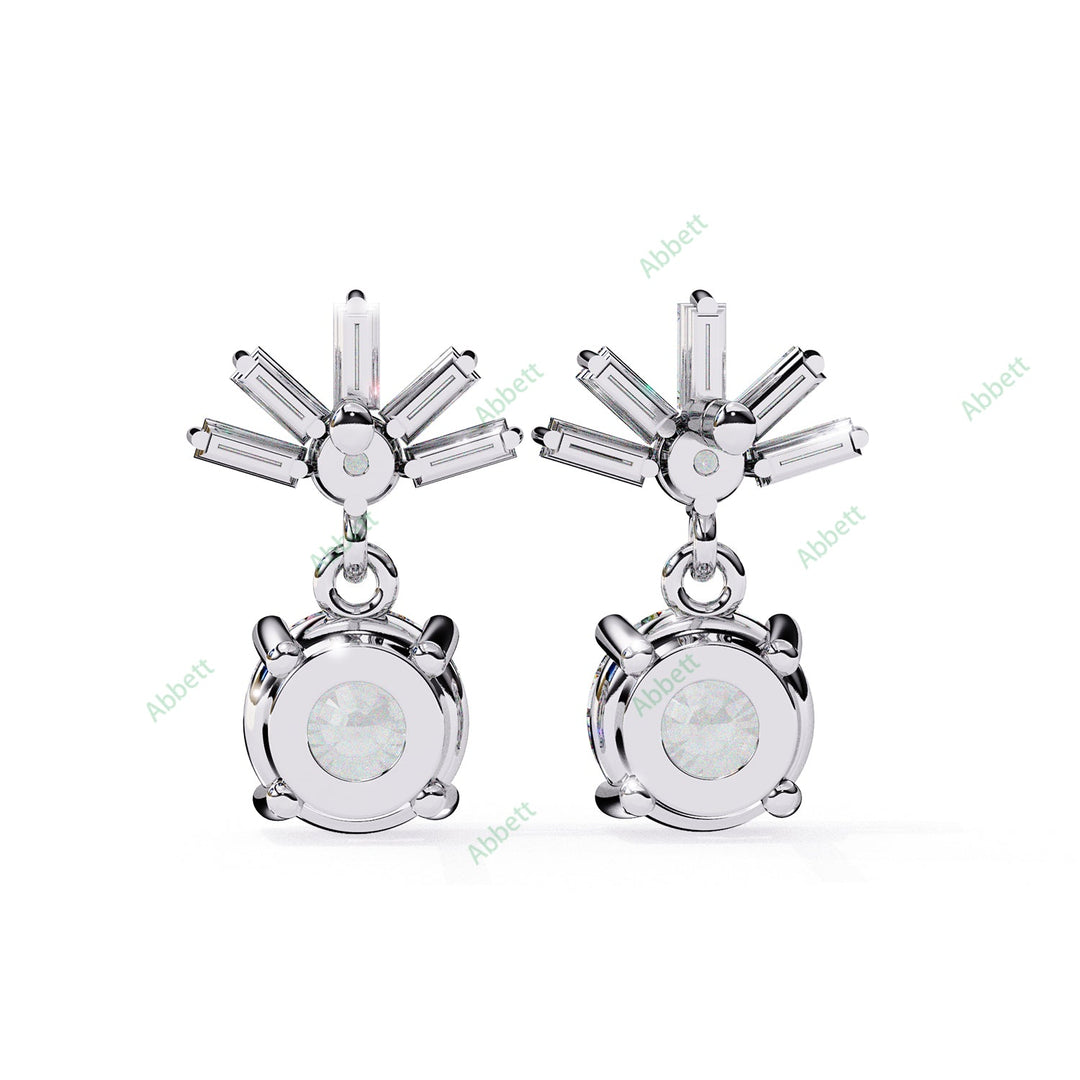 Round Four Prong Drop Earring DRFO1359