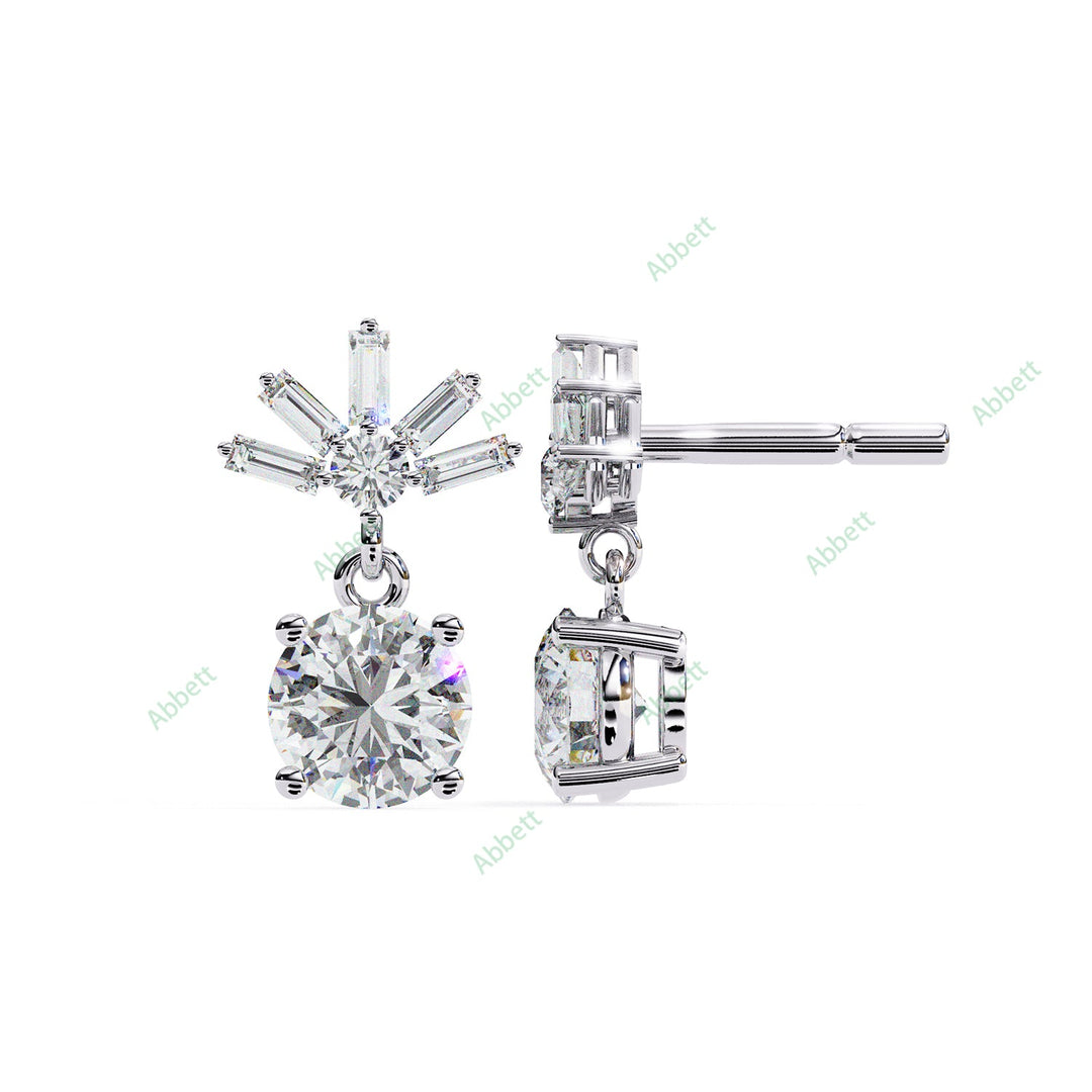 Round Four Prong Drop Earring DRFO1359