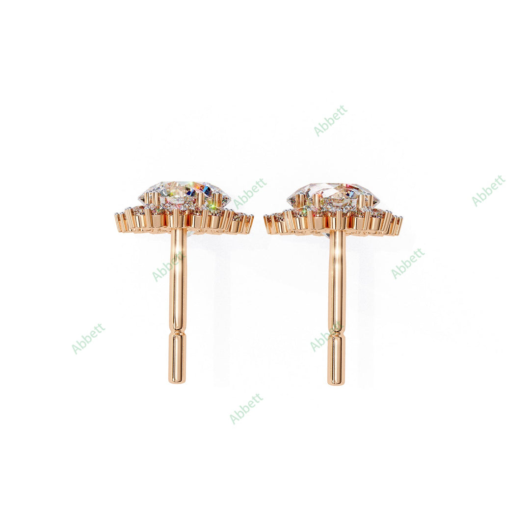 Round Halo Drop Earring DRHA1360