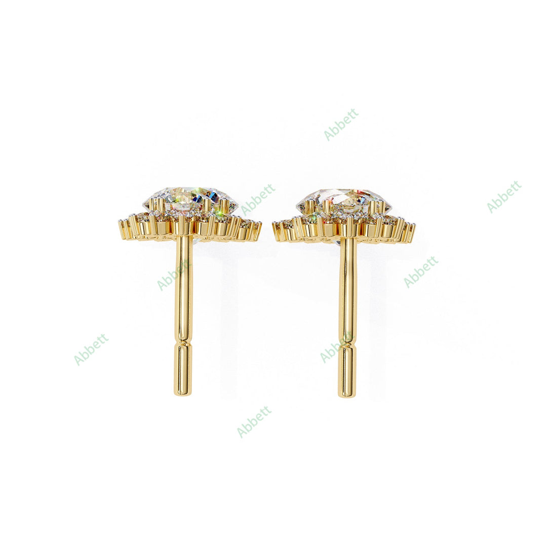 Round Halo Drop Earring DRHA1360