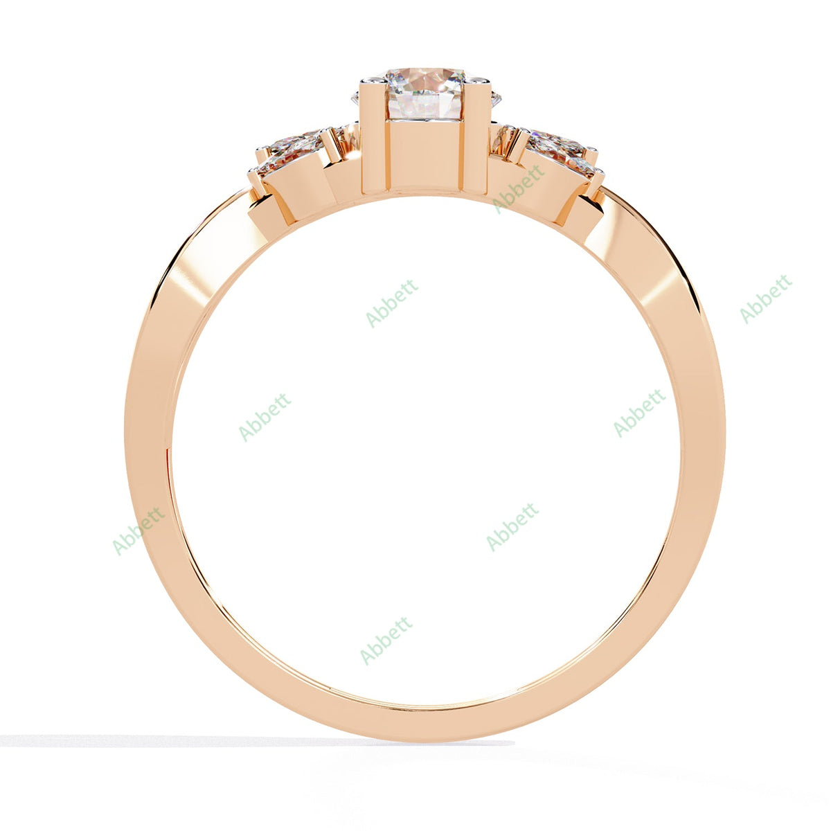 Vintage Round Twisted Engagement Ring — product view 10
