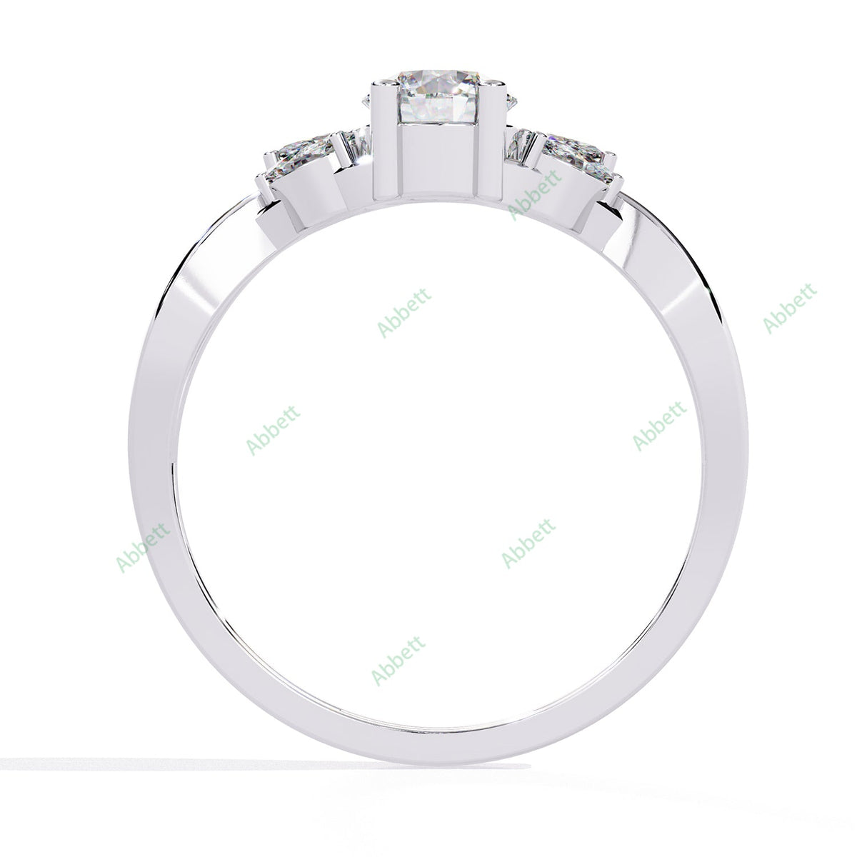 Vintage Round Twisted Engagement Ring — product view 11